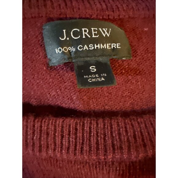 J Crew Cashmere Sweater Mens S Burgundy Crew Neck Preppy Old Money Maroon - Picture 5 of 5